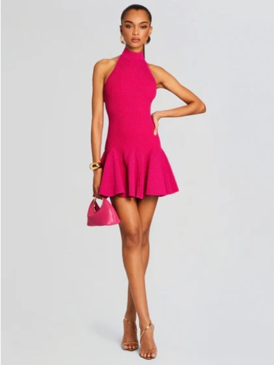Retrofete Dresses & Skirts - RETROFETE Quinn Knit Dress in metallic fuchsia size M